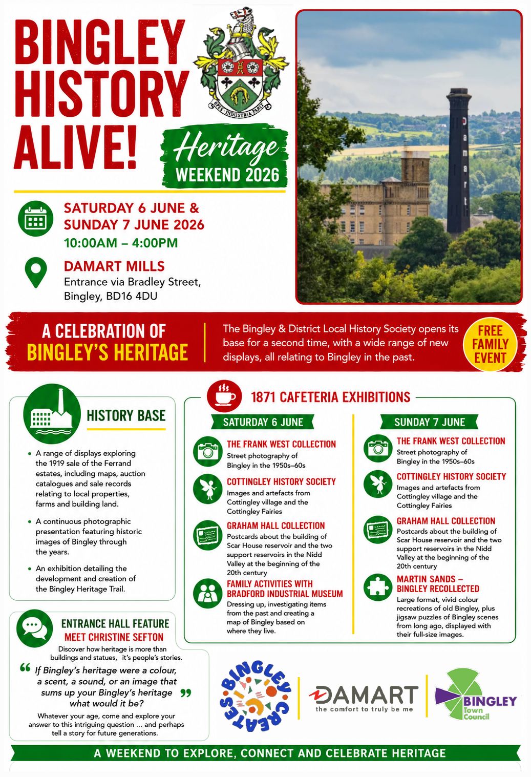 Bingley Alive Heritage Weekend 2026 poster